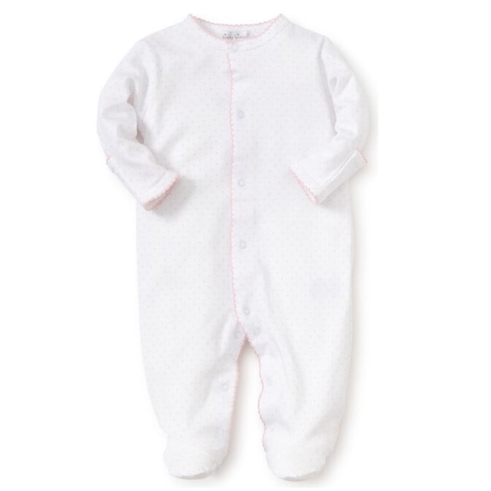 KISSY KISSY NWT 100% Pima Cotton Girls Pink Polka Dot Footie
